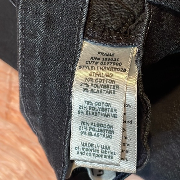 Frame Le High Skinny Super Dark‎ Wash Distressed Stretch Jeans Size 25 - Picture 6 of 8